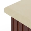 Gabriele Onyx Composite and Teak Wood Square Side Table In Dark Teak Finish