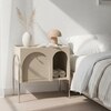 Arco Wood Side Table in Beige Colour