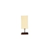Ella off-white cotton table lamp with Square Brown Wood Base