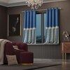 Stoa Paris Satin Window Curtain, 70% Blackout Curtains,   Privacy Lining, Pack of 2, Versailles - Blue Monarch