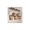 Oblique 5 Series Brown Solid Wood Cluster Hanging Light