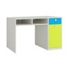 Alana Study Desk with Cabinet Drawer and Shelf in Azure Blue Lime Yellow Colour