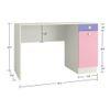 Celestia Kids Study Desk with Shuttered Cabinet and Drawer in English Pink Persian Lilac Colour