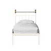 Iver Metal Non Storage Single Bed in Glossy Ivory Finish