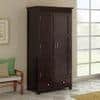 Fidora Solid Wood 2 Door Wardrobe in Mahogany Finish