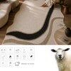 Handmade Natural Wool Shaped Rug Abstract Flow Ivory 9 x 12 Feet Carpet