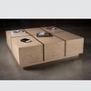 Glph Series Coffee Table Duly Polished On Natural Oak Veneer With Grooving In Black