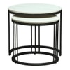 Metalform Round Metal Nesting Coffee Table Set Black Finish White Porcelain Top Set Of 2