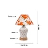 Devansh Conical Multi Cotton Shade Lamp With Wood & Mosaic Glass Base For Decoration/Office/Home/Gifting/Study For Decoration/Office/Home/Gifting/Study -(10X10X14.5) Inches -A