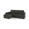 Apollo Compact Sofa (Colour : Graphite Grey, Cushion : Hard, Back Type : Regular, Seating Capacity : Left Aligned 2 Seater + Left Aligned Chaise + Ottoman)