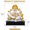 Devotional Kamal Vaibhav Ganesha Statue in White and Gold Colour