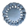 Handwoven Fluffy Tasseled Aqua Cushion Cover