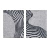 Abstract Gray Wave Wool Silk Wall Art 2 Panel Set 4 x 6 Feet