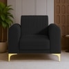 Veniza Velvet 1 Seater Sofa In Black Colour