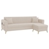 Daraco Velvet L shape 5 Seater Sofa in Cream Color