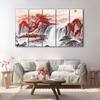The Castle Decor Waterfall Wall Painting Wooden Framed 27x48 Inch
