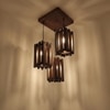 Palisade Brown Solid Wood Cluster Hanging Light