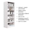 Hexa Engineered Wood Bookshelf Multipurpose Storage Rack in Frosty White Colour