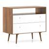 Roswell Solid Wood Chest of 2 Drawers in Amber Walnut Finish