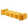 Melon Velvet  5 feet  Ottoman Bench in Yellow  Color