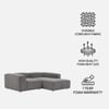 Elegantedge Wood Left Aligned 2-Seater With Upholstery Non Storage Sofa In Grey Colour
