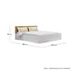 Hexa Engineered Wood Modern King Bed With Headboard With Storage In Frosty White And Giant Wood