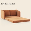 Kobi 2 Seater Fold Out Sofa Cum Bed in Burnt Orange Colour with topper