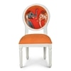 Traditional Solid Wood Accent Chair in Orange Colour
