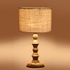 Devansh White Jute Table Lamp With  Wood Natural Base (7X7X15.5 Inches)-10