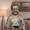 Golden Fiber Glass Elowen Lotus Buddha Indoor Water Fountain