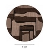 Handmade Round Wool Rug Modern Abstract Mocha Brown 9 Feet Carpet