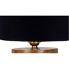 Conroy Black cotton table lamp with Natural Wood Base