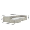 Elegantedge Wood Right Aligned 3-Seater With Upholstery Non Storage Sofa In White Colour