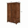 Alaca Solid Sheesham Wood 2 Door 2 Drawer Wardrobe In Provincial Teak Finish