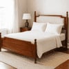 Camille Solid Wood Box Storage Queen Bed in Provincial Teak Finish with Grey Colour