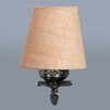 Devansh Metal Electric Wall Light in Antique Gold Colour with Beige Shade Count of 1 Light