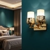 Eliante Modern Wall Lights Mild Steel & Glass Material Gold & White Finish
