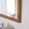 Solitaire Solid Wood Mirror In Honey Oak 100 x 100 cm