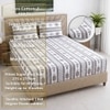 White And Coffee Shade Foral 400 Tc Cotton  Fitted Super King Size Bedsheet With 2 Pillow Covers
