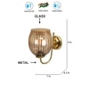 Devansh Metal Electric Wall Light in Gold Colour with Lavender Shade Count of 1 Light