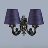 Devansh Metal Electric Wall Light in Antique Gold Colour with Blue Shade Count of 2 Lights