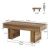 Rectangle Coffee Table, 47.24" Wooden Center Table With Slat Tabletop For Living Room