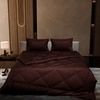 Stoa Paris Comforter Set Double Bed, 300TC Satin Double Bed Comforters in Chocol Chocolate
