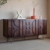 Cindy Solid Mango Wood Sideboard with 3 Door in Provincial teak Finish