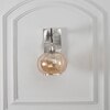 Ambre Single Light Wall Light In Amber & Chrome Finish