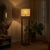 Tesseract Beige Jute Floor Lamp with Beige Jute Base