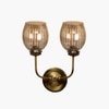 Devansh Metal Electric Wall Light in Gold Colour with Lavender Shade Count of 2 Lights