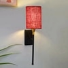 Devansh Metal Electric Wall Light in Black Colour with Maroon Shade Count of 1 Light