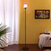 Landry Black Glass Shade Floor Lamp