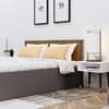 Hexa Engineered Wood Modern Queen Bed With Headboard With Storage In Slate Grey And Giant Wood